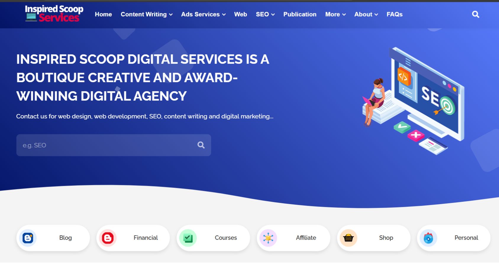 Inspired Scoop Digital Services - A business Website
